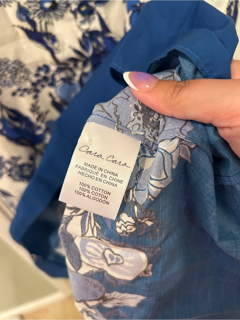 Cara Cara Flower Grid Blue Belvedere Dress - Picture 13 of 16